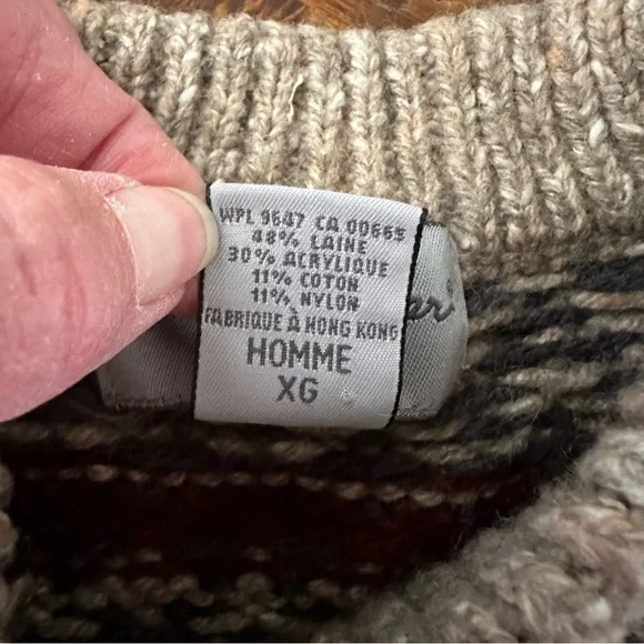 Eddie Bauer wool blend ski winter pullover sweater‎ men’s size XL - Picture 4 of 8